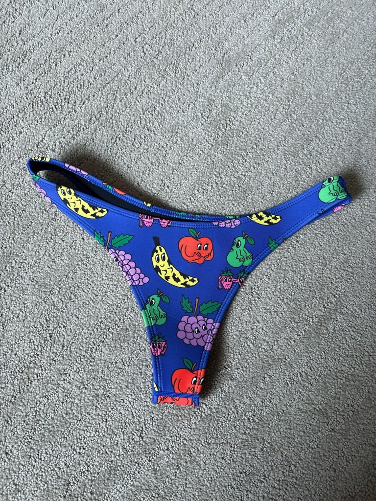 Hoaka X Pony Women's Blue Fruit-Print Cheeky Bikini Bottom — image 2 of 4